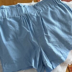 A New Day Light Blue Linen Shorts